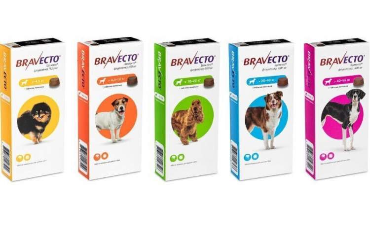 Бравекто для собак (от блох и клещей) Инсектоакарицид для лечения и профилактики заболеваний, вызываемых клещами и блохами