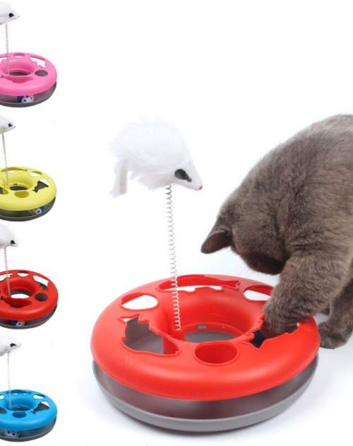 Интерактивная игрушка для кошек с мышкой, трек круг